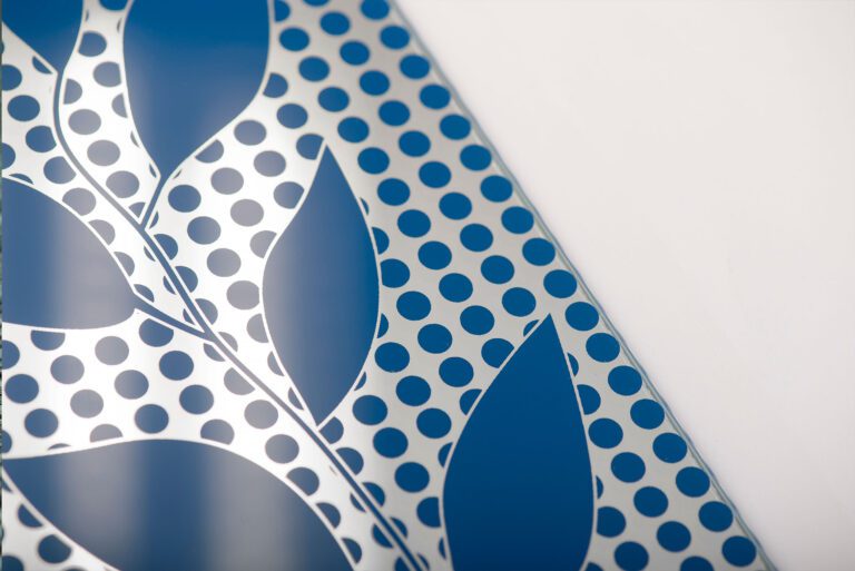 Sérigraphie sous argenture effet miroir et décor