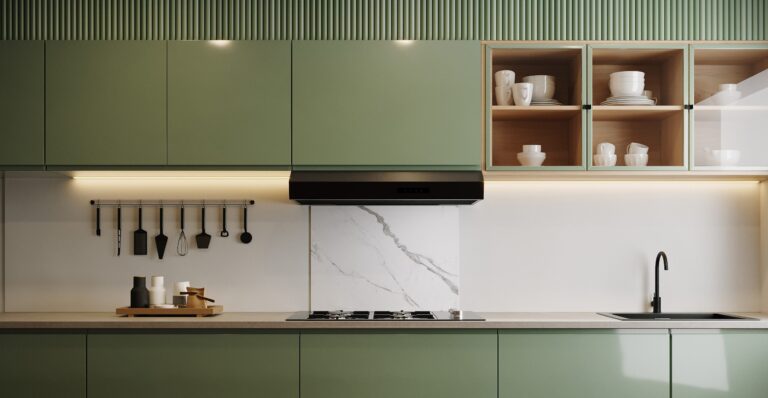 Fond de hotte protection cuisine verre effet marbre brillant