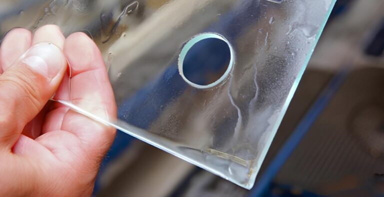 Perçage et trous usinés verre plat transparent