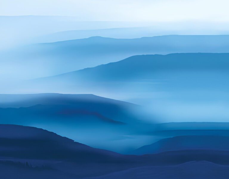Paysage impression numérique sur verre en couleur bleu